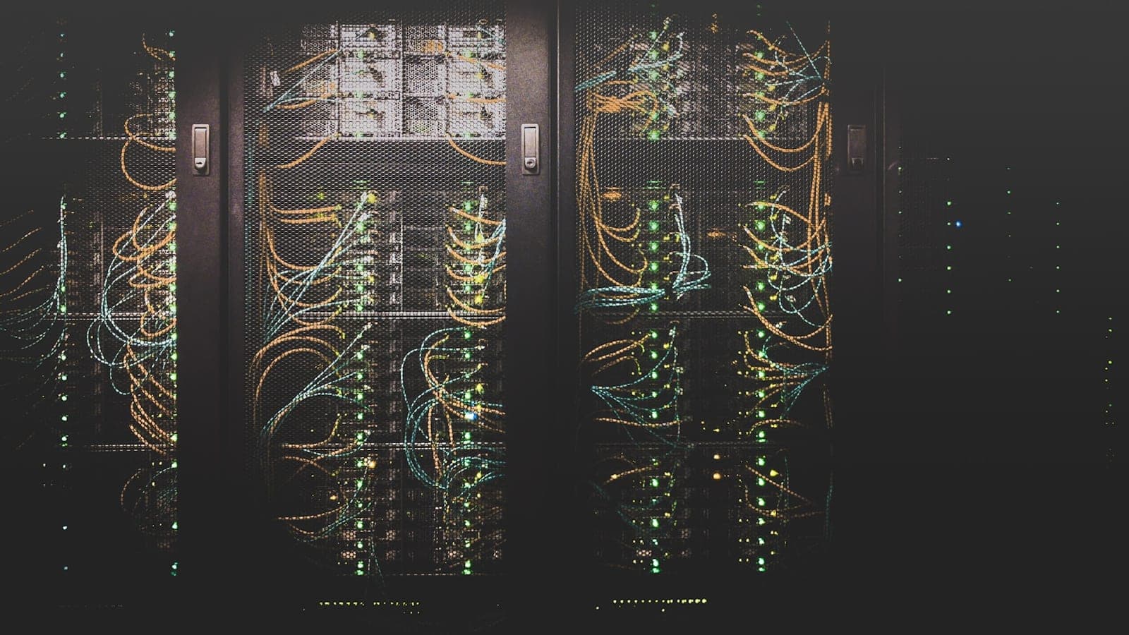Placeholder: server rack with network cables